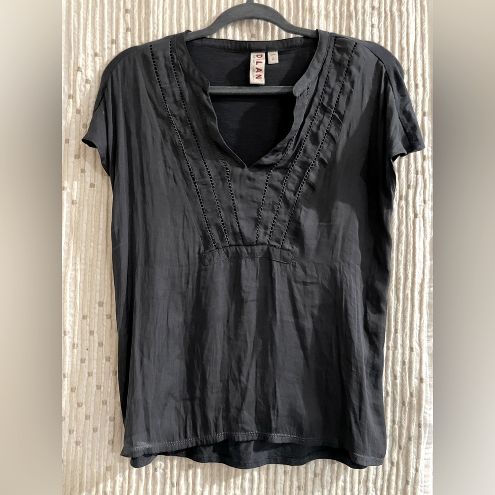 ANTHROPOLOGIE DOLAN Left Coast Moreira Mixed Media Top Cap Sleeve -